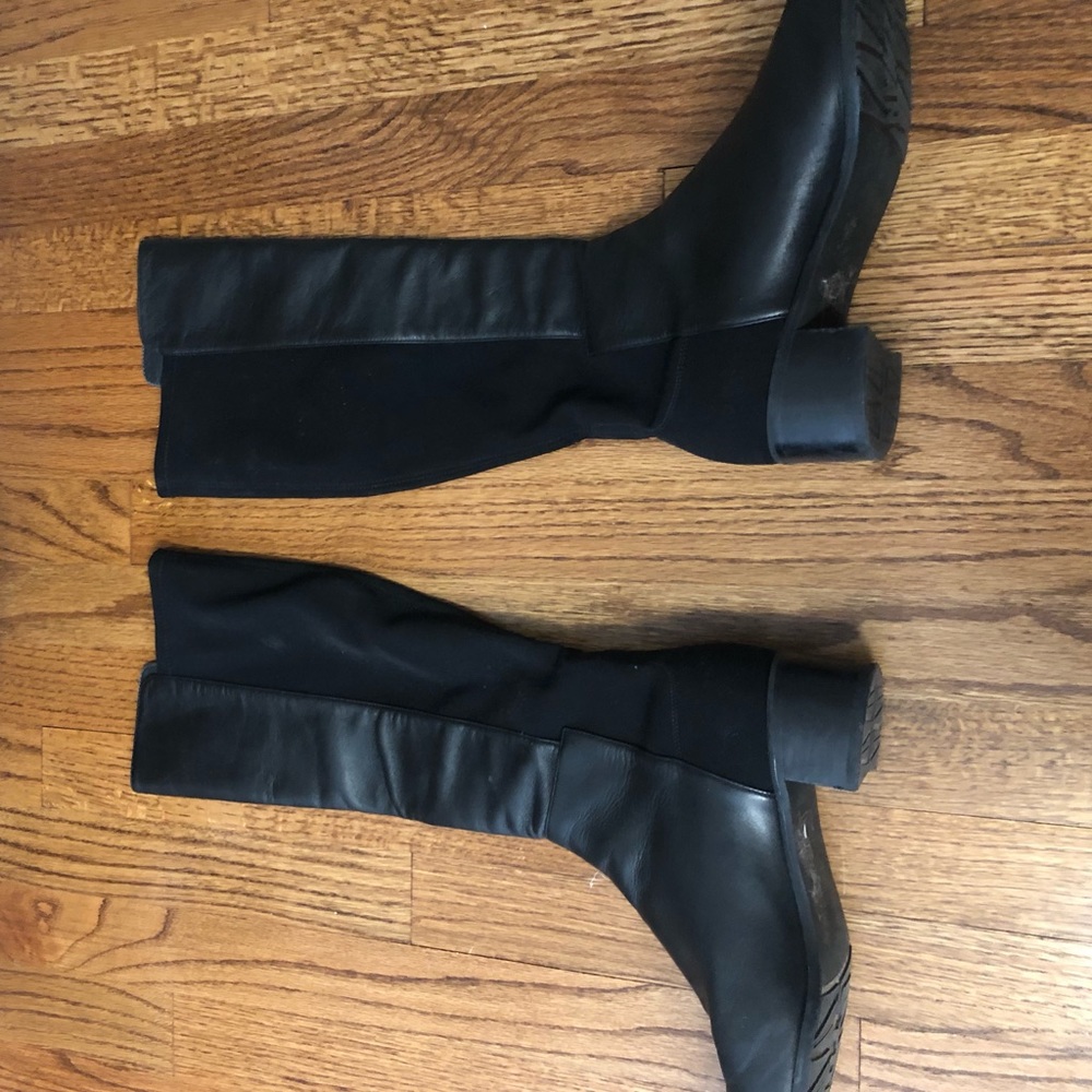 Stuart Weitzman Black Leather Boots 9.5wide/ 10